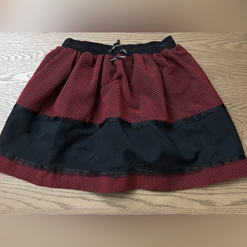 Nwt Jonathan Simkhai Maroon Mesh Skirt Size Small